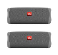 JBL Flip 5 Waterproof Portable Wireless Bluetooth Speaker Bundle - (Pair) Gray