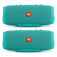 JBL Charge 3 Waterproof Portable Bluetooth Speaker - Pair (Teal/Teal)