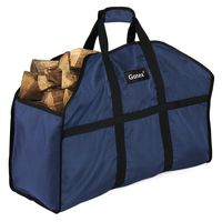 Gonex Firewood Log Carrier, Nylon Log Tote Bag for Fireplaces & Wood Stoves, Durable and Waterproof Extra Large(25.6x11.8x10.6inch) Blue