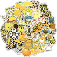 Vsco Stickers for Hydro Flask 50pcs Yellow Laptop Stickers Waterproof Trendy Sticker Pack for Kids Teens Adults Suitable Water Bottles Notebook Phone Guitar Skateboard Luggage Travel (SET-AZ073)