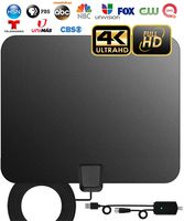 [2019 Newest] TV Antenna, Double-Sided Digital Indoor HDTV Amplified Antennas 140+ Miles Range with Smart Switch Amplifier Signal Booster, Free Local Channels 4K HD 1080P VHF UHF All TV's - 17ft Cable