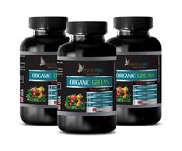 Immune System Support Supplements - Organic Greens Premium Complex - Raspberry Pills for Women - 3 Bottles 180 Tablets