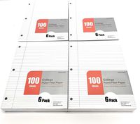 Mintra Office Filler Paper (College Ruled 100 Sheets (8.5in x 11in), 24pk (4-6pks))