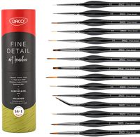 Daco Miniature Paint Brushes, 14pcs + 1, Detail Paint Brush Set with Ergonomic Handle and Travel Bag, Painting Kit Suitable for Acrylic, Oil, Watercolor, Paint by Numbers for Adults