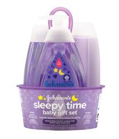 Johnson's Sleepy Time 4 Piece Baby Gift Set with Relaxing Natural Calm Aromas Hypoallergenic & Parben-Free