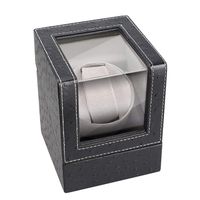 Automatic Single Watch Winder, Kaufam Box PU Leather of Ostrich Pattern, Japanese Super Quiet Mabuchi Motor, Adjustable Watch Pillows, Battery (not Included) Powered or AC Adapter