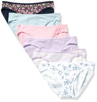 Amazon Essentials Women's 6-Pack Cotton Bikini Underwear, Wildflowers, L