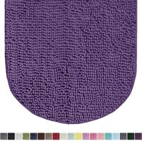 Gorilla Grip Original Luxury Chenille Oval Bath Rug Mat, 42x24, Extra Soft and Absorbent Large Shaggy Bathroom Rugs, Machine Wash Dry, Plush Carpet Mats for Tub, Shower, and Bath Room, Violet