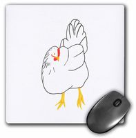 3dRose Chicken Walking Outline Art Drawing Mouse Pad (mp_20918_1)