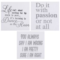 Silver Motivational Quote Stickers for Laptop Computers, Phone Cases and Bullet Journals (Set of 3 Lovely Quotes)