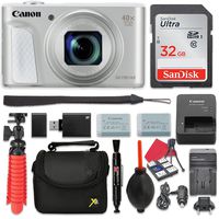 Canon PowerShot SX730 (Silver) Digital Camera 40x Zoom Lens + 32GB SD + Spare Battery + Complete Accessory Bundle