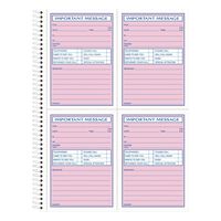 TOPS Phone Message Book, Spiral Bound, 2-Part, Carbonless, White and Canary, 4 Messages per Page, 400 Sets (4009)