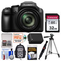 Panasonic Lumix DC-FZ80 4K Wi-Fi Digital Camera with 32GB Card + Backpack + Battery + Tripod + Kit