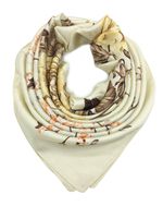 YOUR SMILE Silk Like Scarf Women's Fashion Pattern Large Square Satin Headscarf,Beige