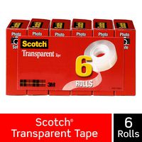 Scotch Transparent Tape, Great Value, Cuts Cleanly, Engineered for Office and Home Use, 3/4 x 1000 Inches, Boxed, 6 Rolls (600K6)