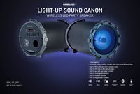 Soundlogic Sound Cannon Light up Led Wireless Bluetooth Professional Quality Speaker Built in Radio Foldable Handles Full Controls Auxiliary Port USB Wire Included Premium Bass and Treble (1 Pack)