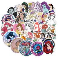 100 Pcs Cartoon Disney Princess Stickers for Laptop Water Cup Motorcycle Bicycle Skateboard Luggage Decal Graffiti Patches