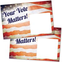 100 Bulk Get Out the Vote Postcards 4x6" - Patriotic Red, White and Blue American Flag Vintage Theme With Blank Back for Message to Voters - Encourage Voting In Your State