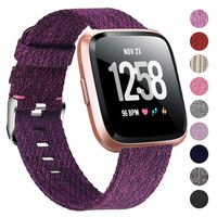 Welltin Bands Compatible with Fitbit Versa/Fitbit Versa 2/Fitbit Versa Lite for Women Men, Breathable Woven Fabric Strap, Quick Release, Adjustable Replacement Wristband for Fitbit Versa Smart Watch