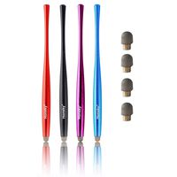 Honsky Cell Phone Stylus, Tablet Stylus for Touch Screens: Universal Long Metal Slim Waist Stylist Pens, Tablet Pen, Touchscreen Stylus Pen ¨CWith Replacement Tips, Black, Blue, Purple, Red, 4 Packs