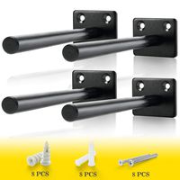 BATODA - 6" Solid Steel Floating Shelf Bracket (4 pcs) - Blind Shelf Supports - Hidden Brackets for Floating Wood Shelves - Invisible Support for Any Type of Shelf - Screws and Wall Plugs Included