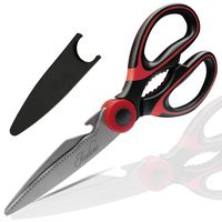 Kitchen Shears, Acelone Premium Heavy Duty Shears Ultra Sharp Stainless Steel Multi-function Kitchen Scissors for Chicken/Poultry/Fish/Meat/Vegetables/Herbs/BBQ... (Red black)