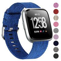 Welltin Bands Compatible with Fitbit Versa/Fitbit Versa 2/Fitbit Versa Lite for Women Men, Breathable Woven Fabric Strap, Quick Release, Adjustable Replacement Wristband for Fitbit Versa Smart Watch