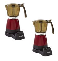 IMUSA USA B120-60008 Electric Espresso/Moka Maker, 3-6 Cups, Red (Red, 2-pack, 3-6-Cup)