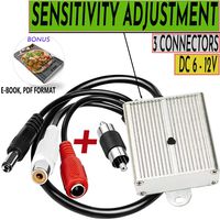 CCTV Microphone Security Microphone Audio Outdoor CCTV Gift RCA Tiny Surveillance Microphone DVR High Sensitive Preamp Amplified Pickup Device Mic External Camera Sound Waterproof Best Metal Case