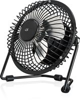 GPX Mini 4" USB Personal Fan, Compatible with Computers, Laptops, Portable Chargers, Black (AU25B)
