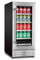 Sipmore Beverage Refrigerator and Wine Cooler 15 inch Stainless Steel Shelf 88 Can and 3 Bottle Built-in for Soda Beer, Powerful Drink Machine with Smart Control System