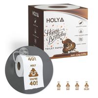 bA1 Gag Gifts - Happy 40th Birthday Toilet Paper - Funny Prank, Decoration, or Gift Idea - Ultra Soft, Strong 'n Sturdy - 3 Ply