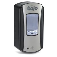 GOJO LTX-12 Foam Soap Touch-Free Dispenser, Chrome/Black Finish, Dispenser for 1200 mL Foam Soap GOJO LTX-12 Refill - 1919-01