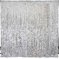 Efavormart 20FT Silver Payette Sequin Backdrop Photography Background Sequin Fabric Photo Booth Backdrop Studio Background - 1 PCS