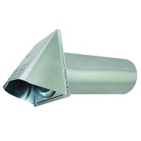 Deflecto Dryer, Wide Mouth Galvanized Vent Hood, 4", Silver (GVH4NR), GRAY