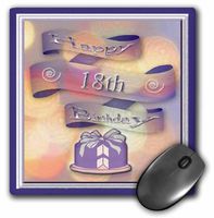 3dRose LLC 8 X 8 X 0.25 Inches Ribbon and Cake Happy 18th Birthday Mouse Pad (mp_24397_1)