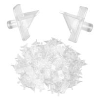 Pack of 100 - Plastic Shelf Support Pegs, Cabinet Furniture Shelf Pins, Bookcase Shelf Brackets, Fits 6mm 1/4" Diameter Hole (Clear)