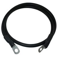 2 gauge heavy duty tinned copper marine battery cable BLACK (01 ft, 5/16" lugs)