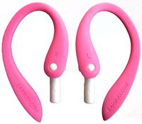 EARBUDi Ear Hooks Compatible with Apple EarPods | Adjustable Rubber Ear Loops Keep Apple EarPods in Place During Activity | Made for Wired EarPods That Come Free with Every iPhone | Pink