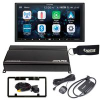 Alpine iLX-W650 with CarPlay, Android Auto + KTA-450 4-Channel Amplifier, Back up Camera, SXV300 Sirius XM Tuner