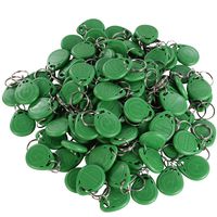 HWMATE 125khz RFID Smart Em Id Read Only Entry Access Keyfob Tag Token Keychain Card Color Green (100 Pack)