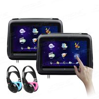 XTRONS 10.1 Inch HD Digital Touch Screen Leather Cover Single Car Headrest DVD Player 1080P Video with HDMI Port Children IR Headphones(Blue&Pink)