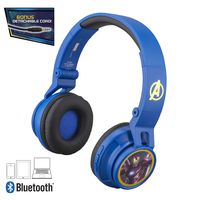 Avengers Infinity War Kids Bluetooth Headphones for Kids Wireless Rechargeable Foldable Bluetooth Headphones with Microphone Kid Friendly Sound and Bonus Detachable Cord