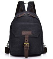 Scioltoo Small Cross Body Shoulder Bag Backpack Canvas Messenger Bag Mini 9.7-Inch Tablet For Men And Women Black B-BLACK