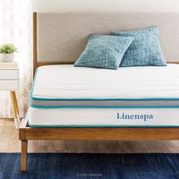 Linenspa 8 Inch Memory Foam and Innerspring Hybrid Mattress - Medium-Firm Feel - Queen