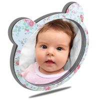 Facekyo Baby Mirror for Car | Baby Car Mirror | Baby Back Seat Mirror | Super Locking System with Rose Printing