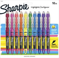 Sharpie Liquid Highlighters, Chisel Tip, Assorted Colors, 10 Count