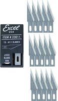 Excel Blades #11 Craft Knife Replacement Blades - Double Honed Blades for Craft Knife - Perfect for Trimming Wood, Plastic, Paper, Leather and More - Set of 15 with Dispenser