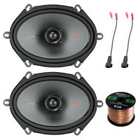 2x Kicker 6x8" 4-Ohm Coaxile Speakers w/.75" tweeters, 2X Enrock 16 Gauge Speaker Harness Adapter W/Red Bullet for Select Ford Vehicles 1998-UP, Enrock Audio 16-Gauge 50 Foot Speaker Wire