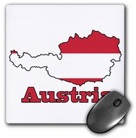 3D Rose"The Flag of Austria in The Outline Map and Name of The Country Austria" Matte Finish Mouse Pad - 8 x 8" - mp_57048_1